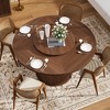 KTMBDW Farmhouse Dining Table, 55 Inch Round Dinner Table for 6, Round Dining Room Table with Rotating Tabletop Tray for Home Dining Room - 3 of 4