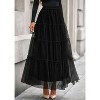 Tulle Skirts for Women 2025 Fall Fashion Elastic High Waisted Fairy Tiered Flowy A-Line Casual Maxi Long Skirt - 2 of 4