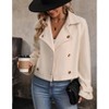 Women's Double Breasted Wool Blend Jacket - Lapel Short Coat for Fall & Winter Warmth - 3 of 4