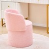 FONTOI Storage Ottomans with Foldable Backrest, Teddy Velvet Footstool, Small Side Table&Footrest for Bedroom Makeup Room, Pink, 16.93"*24.8"*16.93" - 2 of 4