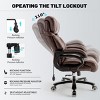 Executive Office Chair Modern with Lumbar Support and 600LBS Capacity for Home Office 24in Wide Seat - 3irtyhousy - 3 of 4