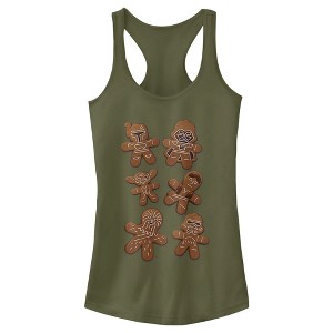 Juniors Womens Star Wars Christmas Gingerbread Cookies Racerback Tank Top - 1 of 3