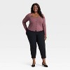Women's Ponte Button-Front Long Sleeve Top - A New Day™ - 3 of 3
