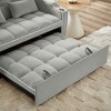 54" Velvet Foldable Adjustable Back Sofa Bed with USB & Phone Stand - 4 of 4