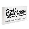 Stupell Industries Seat Yourself Bathroom Sign Framed Giclee Art, White, 24" x 10" - 2 of 4