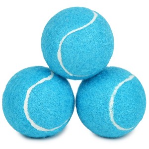 Prime Pets Tennis Balls for Dogs, 2.5 in, 3 Pack, Squeaky Fetch Dog Balls for Medium, Large Dogs， Blue - 1 of 4