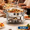 Chafing Dish Buffet Set 5 QT, Stainless Steel Round Chafing Dishes for Buffet With Lid Holder & Glass Lid, for Parties,Dinner - 4 of 4