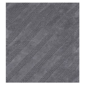 Unique Stripe Honeycomb Sculptured Bath Rug Is Made Soft Plush Cotton Is Super Soft The Touch Silver - 1 of 3