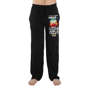 South Park Cartoon Cartman Mens Black Sleep Pajama Pants - 1 of 2