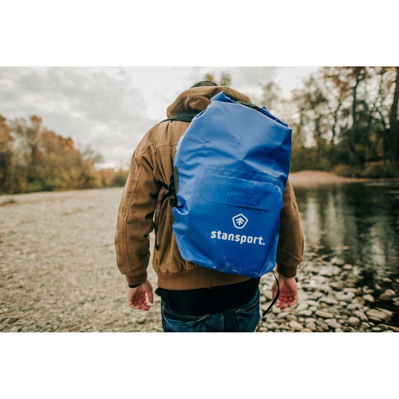 Stansport Waterproof Backpack Dry Bag With Shoulder Straps 30L Blue, 2 of 10