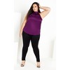 Women's Plus Size Sexy Shine Top - magenta | CITY CHIC - 3 of 4