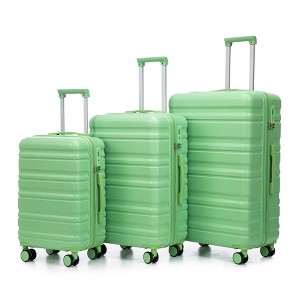 Gulches 20"/24"/28" 3 pcs/set in ABS Spinner Wheel Luggage, Carry on Suitcase, Matching Color, TSA Combination Lock (Green) - 1 of 4
