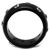 Slickblue Women's Black Stainless Steel Ring, Multiple Round CZ Stones, Wide Bold Band Design, Sizes 5–10 - 3 of 4