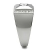 Slickblue Men’s Stainless Steel Ring, Clear CZ Accent, High Polished Fashion Ring, No Plating, Size 8-13 - 4 of 4