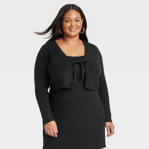 Women's Faux Cashmere Shrug Cardigan - Ava & Viv™ Black 3x : Target