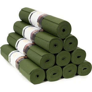 10-Pack Yoga Mats, 72x24 Inch Professional 5mm Thick Mats, Non-Slip Durable Bulk Set for Group Workouts - 1 of 4