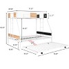 TiramisuBest Twin-over-Full Bunk Bed: Heavy-duty Sturdy Metal, Noise Reduced,Wooden Guardrail, Convenient for Three, No Box Spring, White - 4 of 4