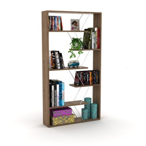 NicBex Geometric Bookcase 4/6/7-Shelf Art Deco Solid Wood Storage Unit Furniture for Office and Living Rooms, Bedroom, Apartment - 1 of 4