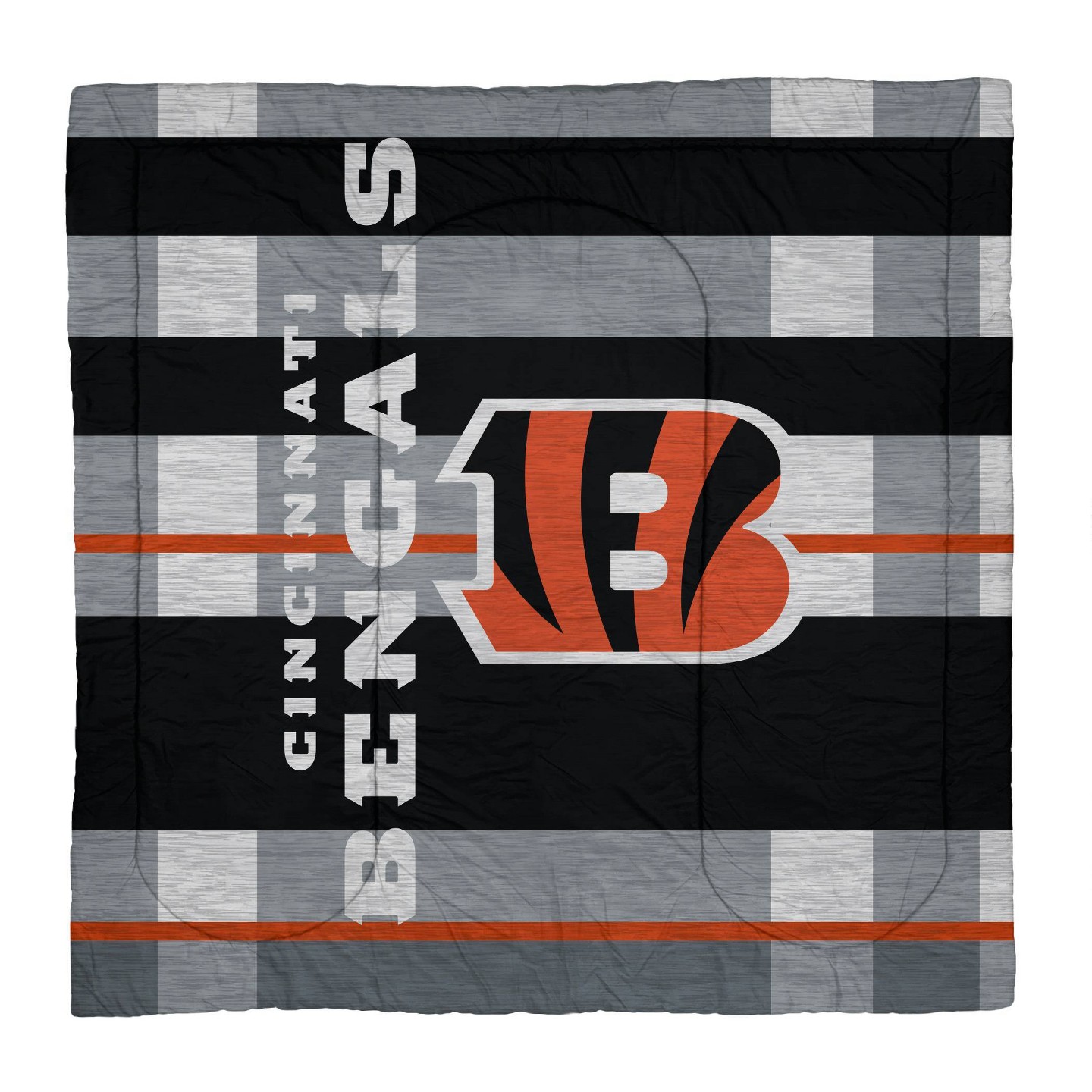 Постельное бельё NFL Cincinnati Bengals Heathered Stripe Queen Bed in a Bag - 3pc, цвет: Полосатый — фото 2