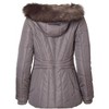Sportoli Womens Winter Coat Faux Fur Trim Hooded Down Alternative Puffer Jacket - 2 of 4