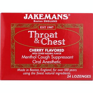 Jakemans Throat & Chest Lozenges, Cherry Menthol, 24 pc - 1 of 1