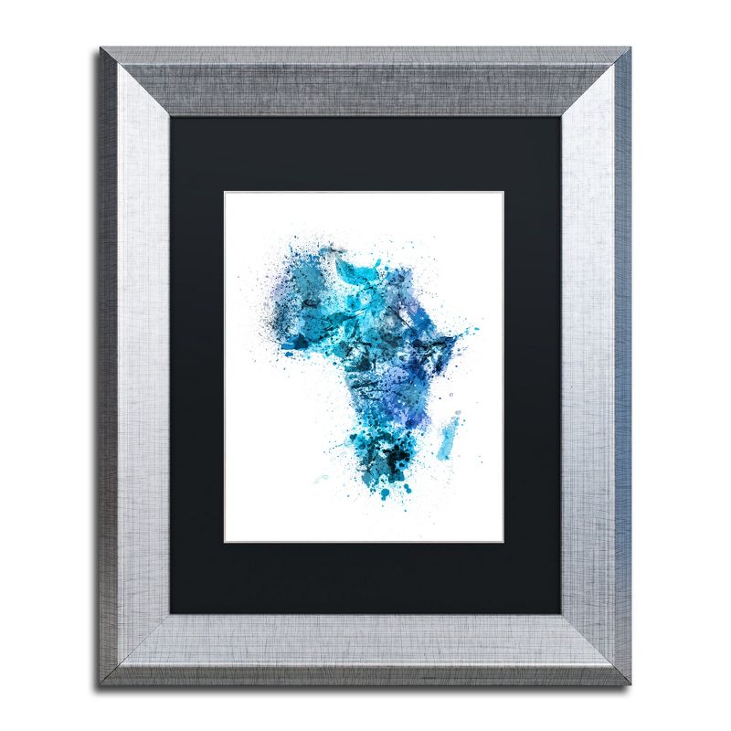 Trademark Fine Art -Michael Tompsett 'Paint Splashes Map of Africa' Matted Framed Art, 2 of 5