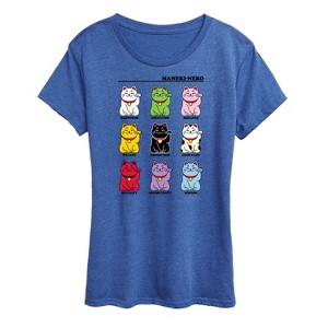 Women's - Instant Message - Lucky Cat Short Sleeve Graphic T-Shirt - 1 of 4