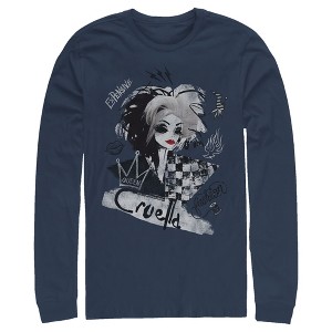 Men's Cruella Fashion Sketch Long Sleeve Shirt - 1 of 4