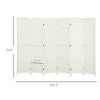 Folding Room Divider Screen 6 Panel 6' Tall Privacy Screen Freestanding Wood Partition for Home Office - 3 of 4