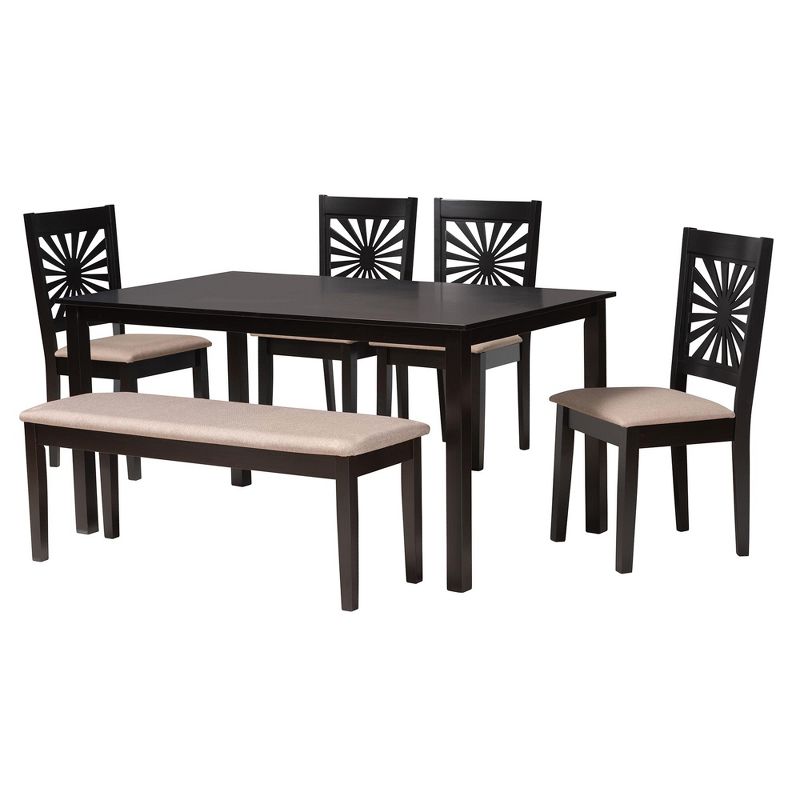 Baxton Studio Olympia Modern Fabric and Wood Dining Set, 2 of 10