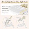 Infans Baby Convertible Folding Adjustable High Chair w/Wheel Tray Storage Basket Beige - 3 of 4
