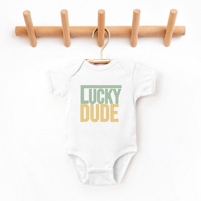 The Juniper Shop Block Checkered Lucky Dude Baby Bodysuit
