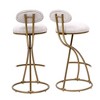 NicBex Round Bar Stools Set of 2 Modern S-shaped Upholstered Counter Stools with Back and Footrest for Pub, Dining Room - 3 of 4
