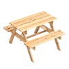 Whisen Children's Durable Solid Wood Table Chair Set, Easy-Clean Surface, Wonderful Gift for Kids - Natural - 3 of 4