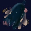 Junior's Design By Humans Little floating ghost By Nebenzu T-Shirt - 2 of 3