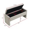 TiramisuBest 59.0" Storage Bench with Cotton Linen Grey - Storage Grey Fabric - 4 of 4