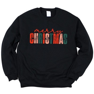 Simply Sage Market Women's Graphic Sweatshirt Distressed Merry Christmas