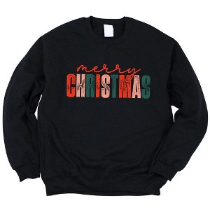 Simply Sage Market Women's Graphic Sweatshirt Distressed Merry Christmas - 1 of 4