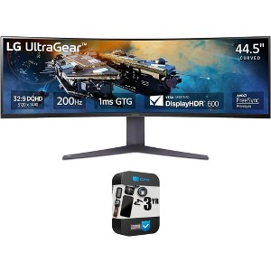 LG 45GR75DCB 45" Ultragear Curved Gaming Monitor w/ 3 Year Warranty Bundle - 1 of 4