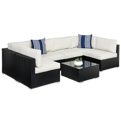 Best Choice Products 7-Piece Outdoor Modular Patio Conversation Furniture, Wicker Sectional Set