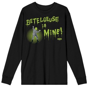 Beetlejuice Beetlejuice Betelgeuse Is Mine Adult Black Crew Neck Long Sleeve Tee-Medium - 1 of 3