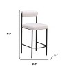 HomeRoots Set of Two 26" Ivory and Black Faux Shearling and Steel Low Back Counter Height Bar Chairs - 3 of 4