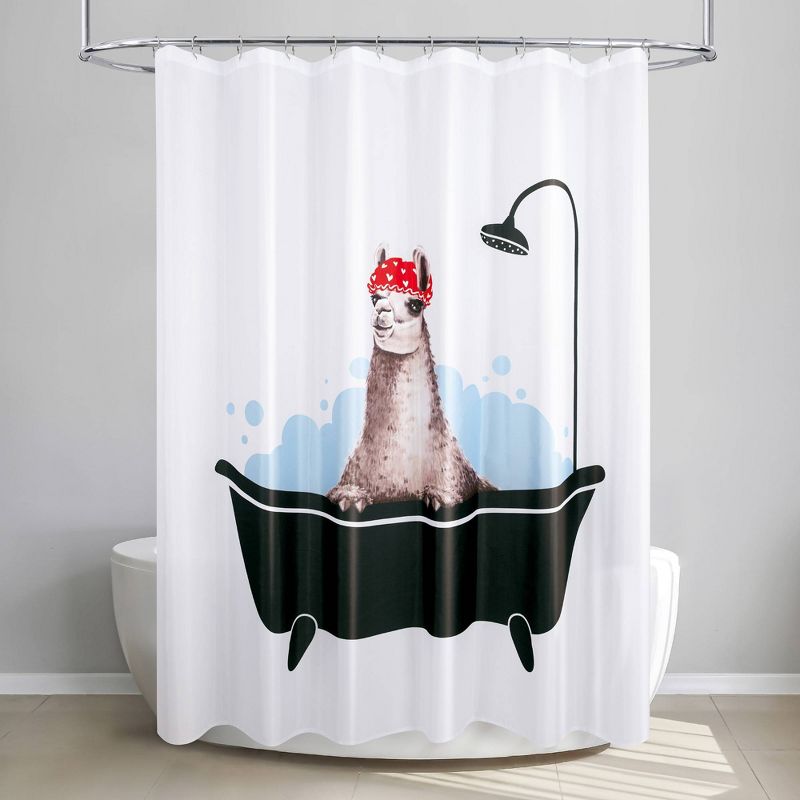 Llama Bath Shower Curtain - Allure Home Creations, 3 of 7
