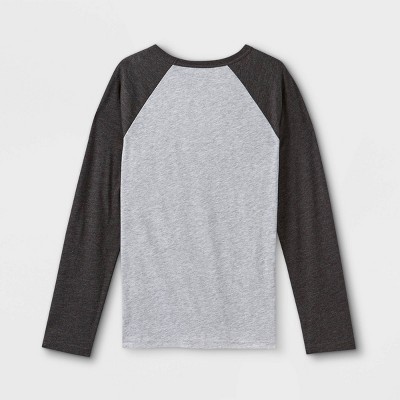 BNWT Boys Sz 14 Target Brand Blue/Grey Brooklyn Logo Long Sleeve Tee Shirt Top
