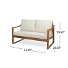 Christopher Knight Home Samwell Outdoor Acacia Wood 4 Seater Chat Set with Water Resistant Cushions - 3 of 4