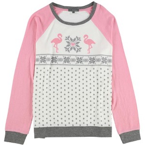P.J. Salvage Womens Pink Flamingos Pajama Sweater - 1 of 2