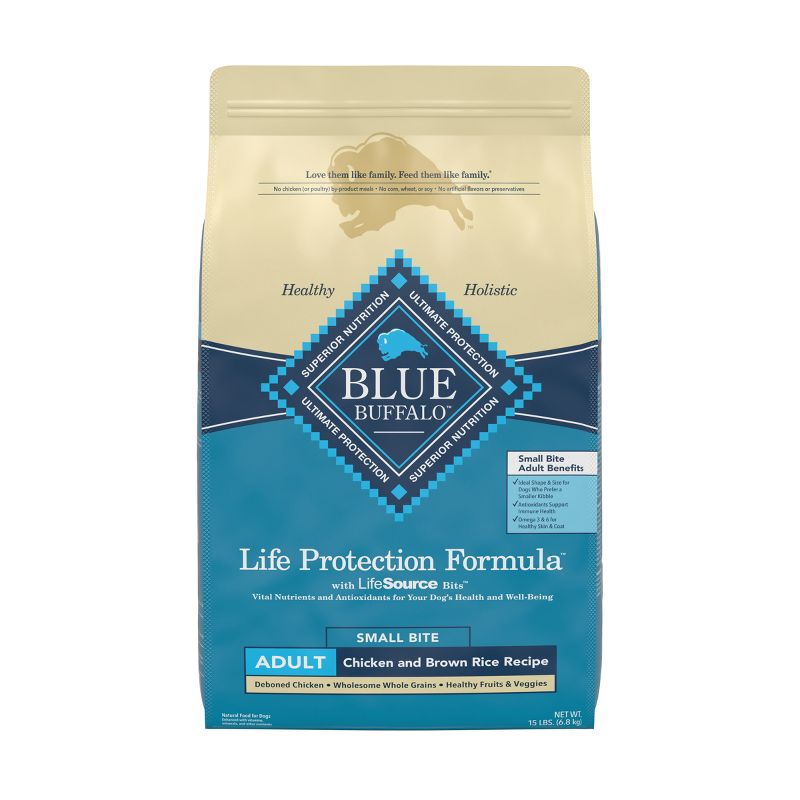 Blue Buffalo Life Protection Small Bite Chicken & Brown Rice Recipe Adult Dry Dog Food, 1 of 12