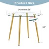 NicBex Modern Dining Table for 2-4 with Clear Tempered Glass Top and Metal Legs, Small Kitchen Table for Dining Room, Living Room - 3 of 4
