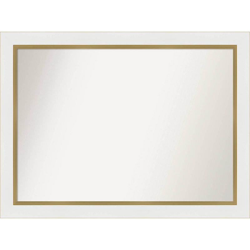 43&#34; x 32&#34; Non-Beveled Eva White Gold Wall Mirror - Amanti Art, 1 of 12