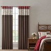 Elegant Floral Embroidered Window Panel, All Season Textured Light Filtering Curtain fits Various Room Decor, Red, 50x84" - 4 of 4